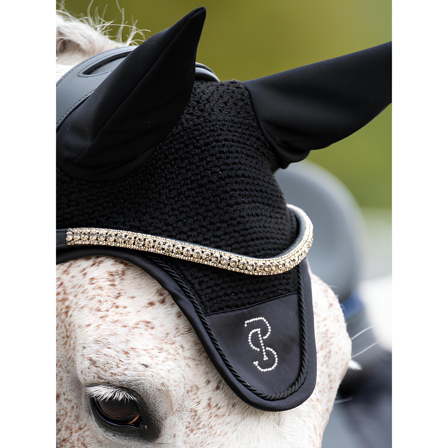 Bonnet court pour cheval en satin PS of Sweden Crystal 3/5
