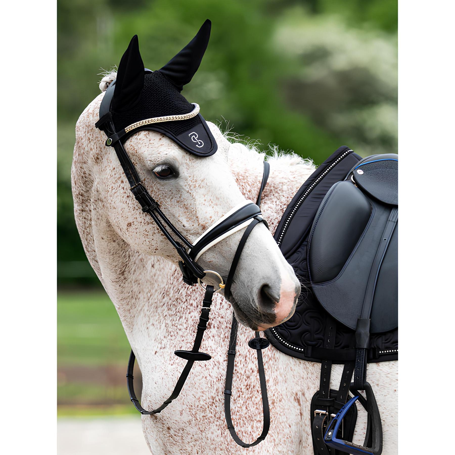 Bonnet court pour cheval en satin PS of Sweden Crystal 2/5