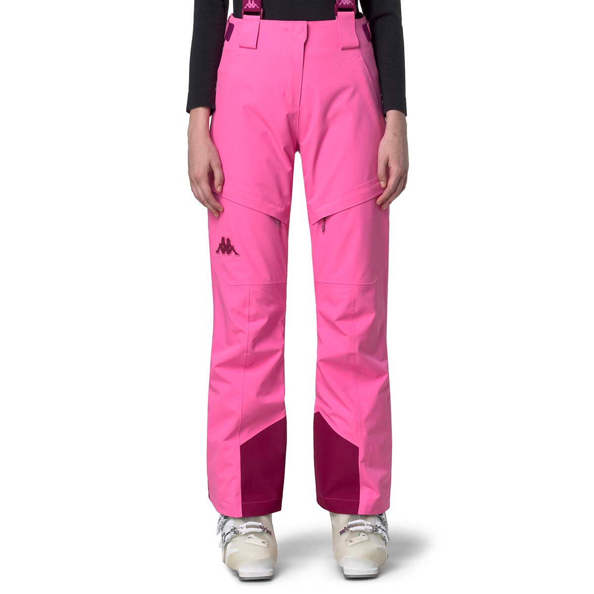 Pantaloni tuta da donna in poliestere rosso da sci 5/7