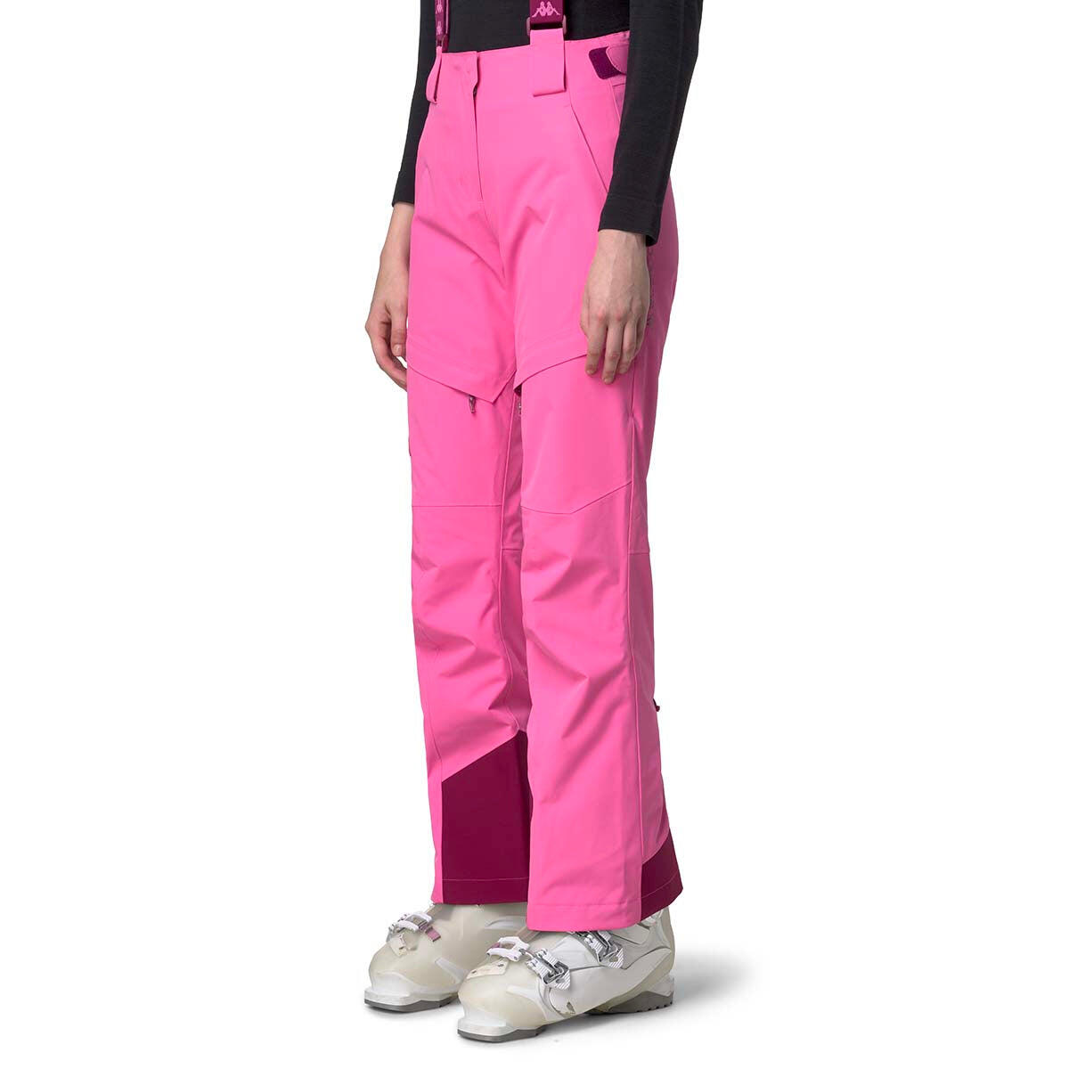 Pantaloni tuta da donna in poliestere rosso da sci 6/7
