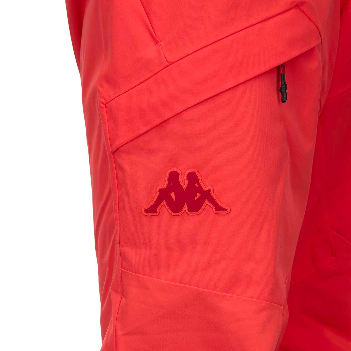 Pantaloni tuta da uomo in poliestere rosso da sci 7/7