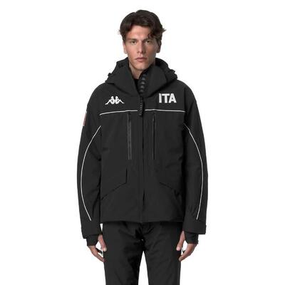 Giubbotto da uomo in poliestere nero da sci