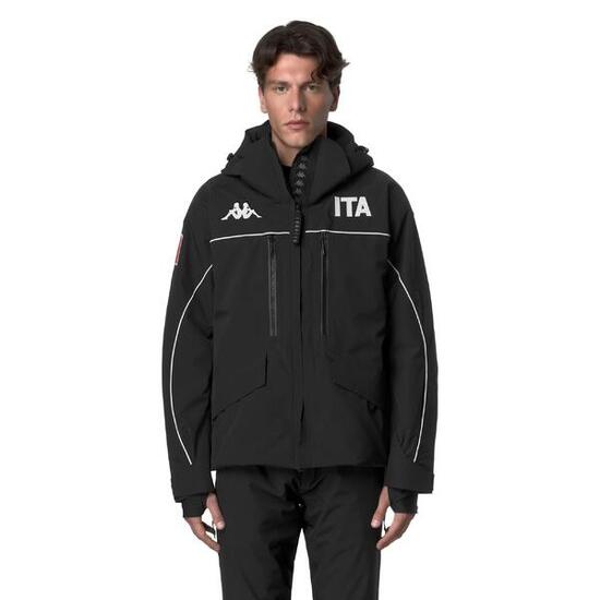 Giubbotto da uomo in poliestere nero da sci