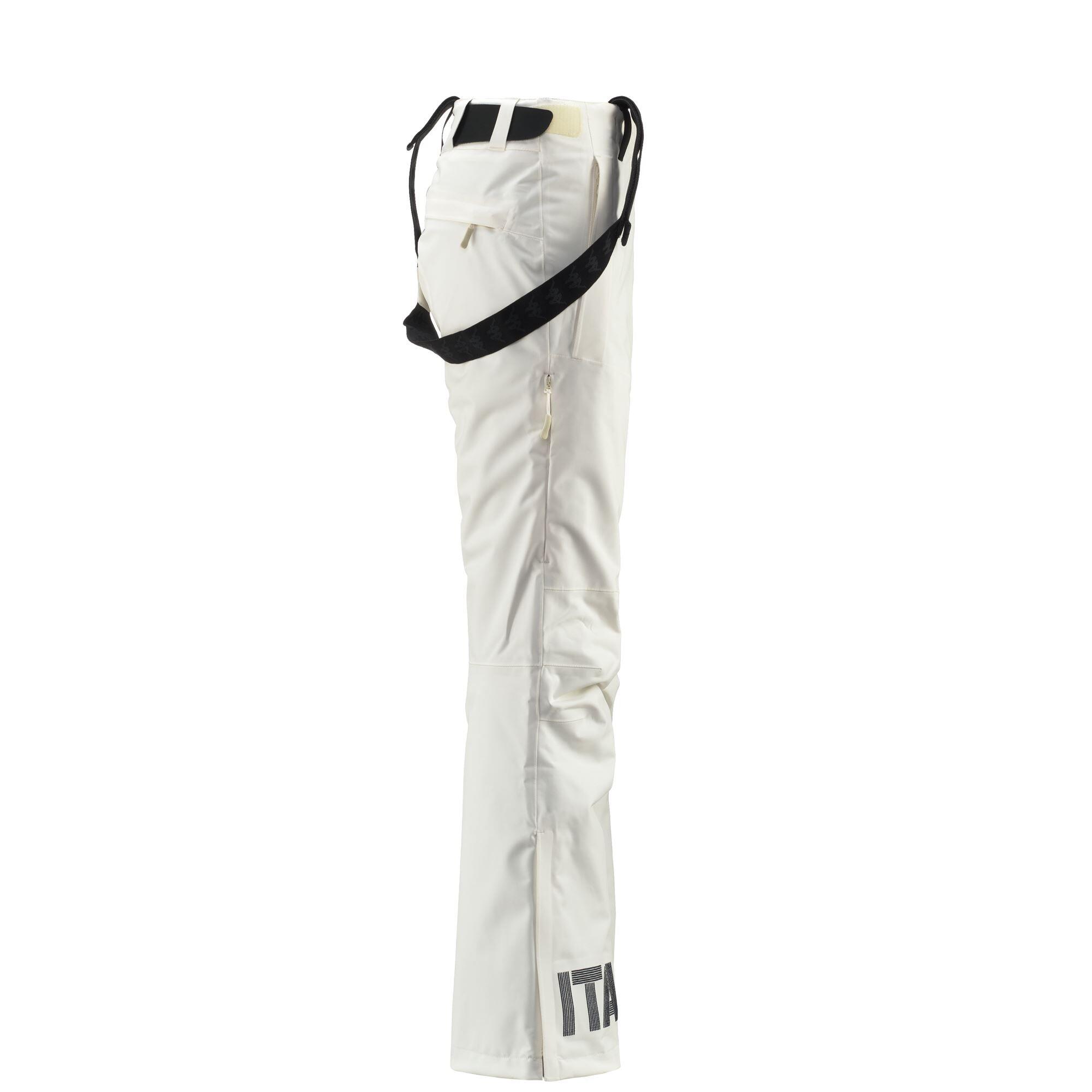 Pantaloni tuta da donna in poliestere bianco da sci 3/6
