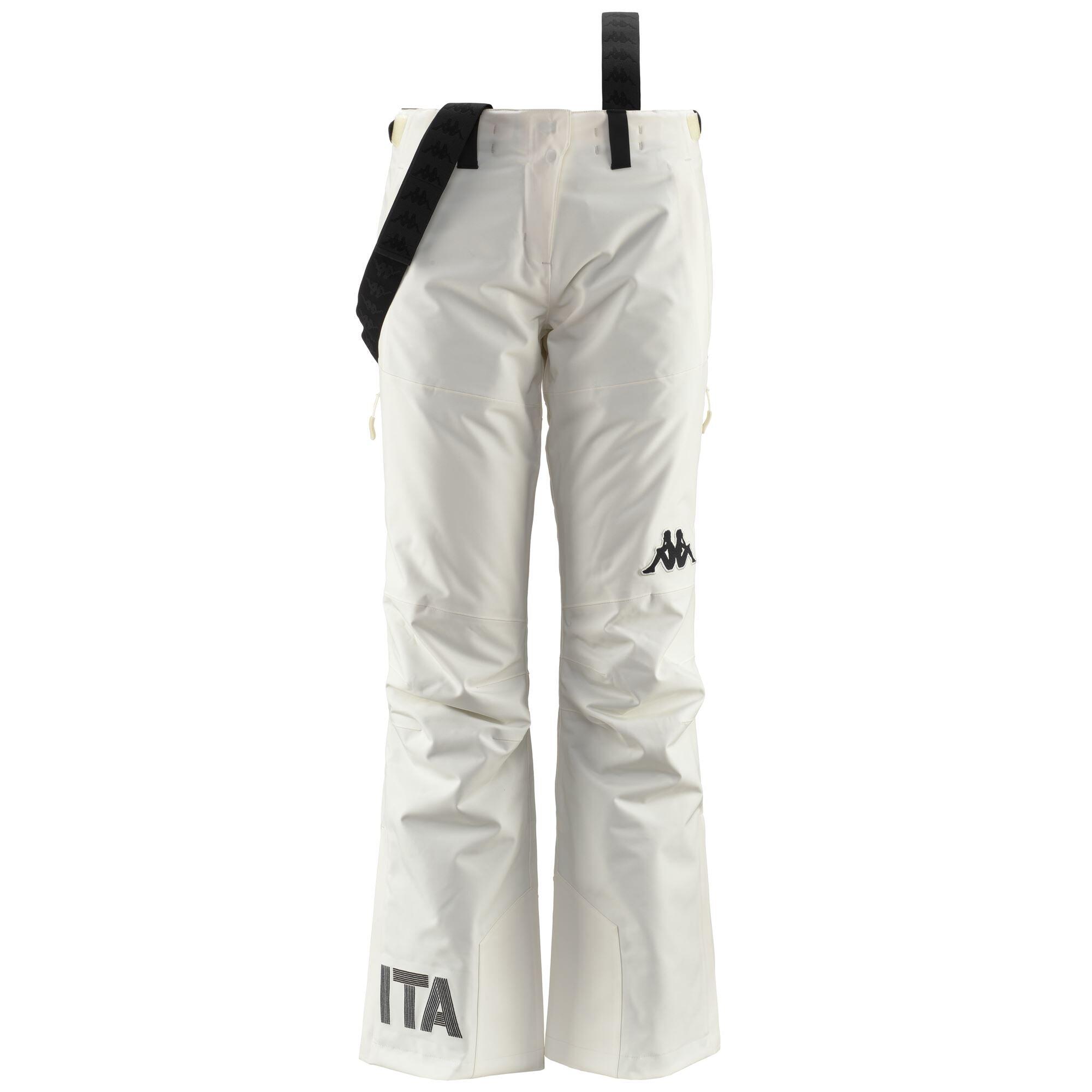 Pantaloni tuta da donna in poliestere bianco da sci 2/6