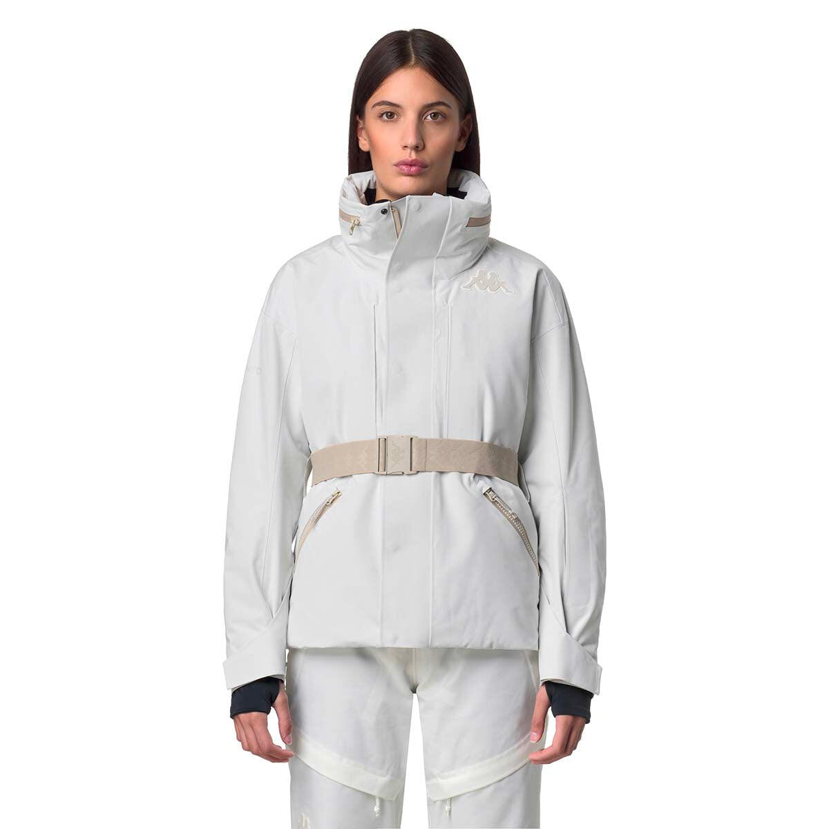 Giubbotto da donna in poliestere bianco da sci 6/7
