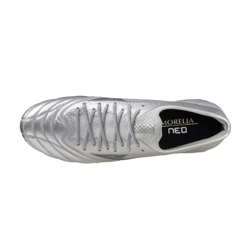 Crampons Mizuno Morelia Neo IV B Elite Gris argenté 3/4
