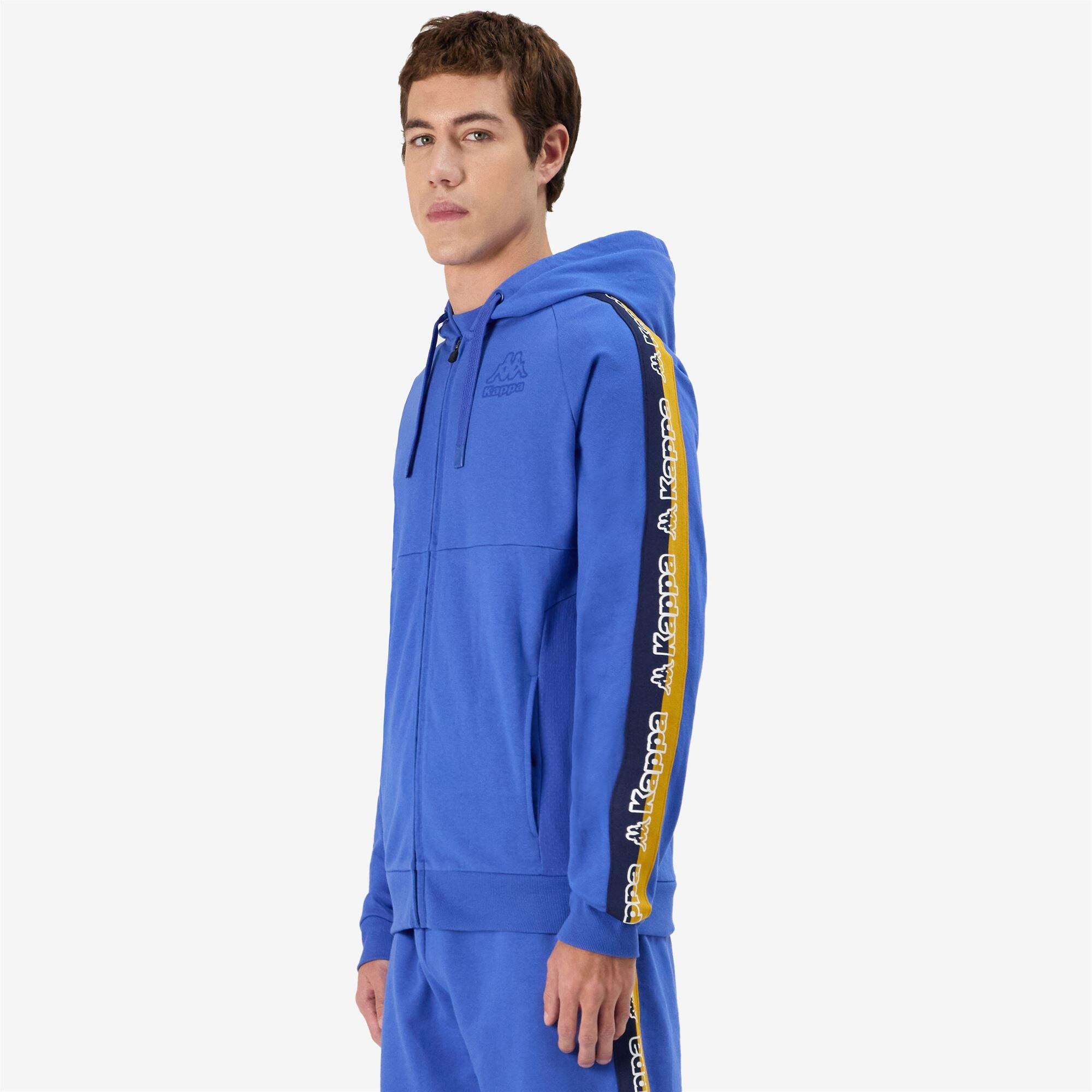 Felpa con zip da uomo in cotone blu da sportivo 6/6
