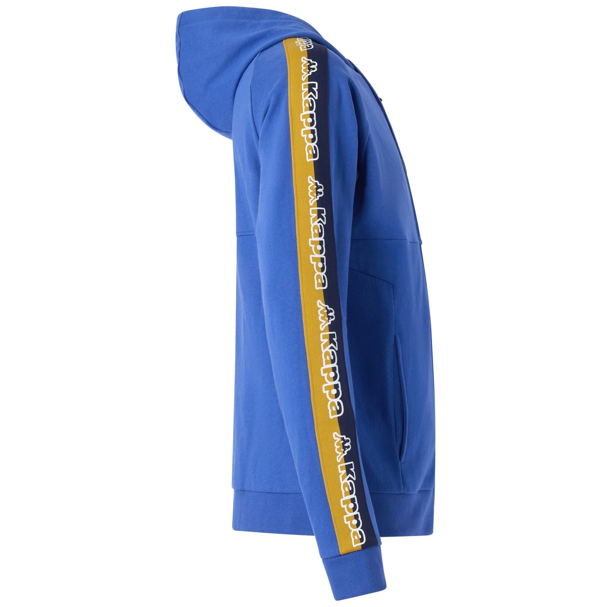 Felpa con zip da uomo in cotone blu da sportivo 3/6