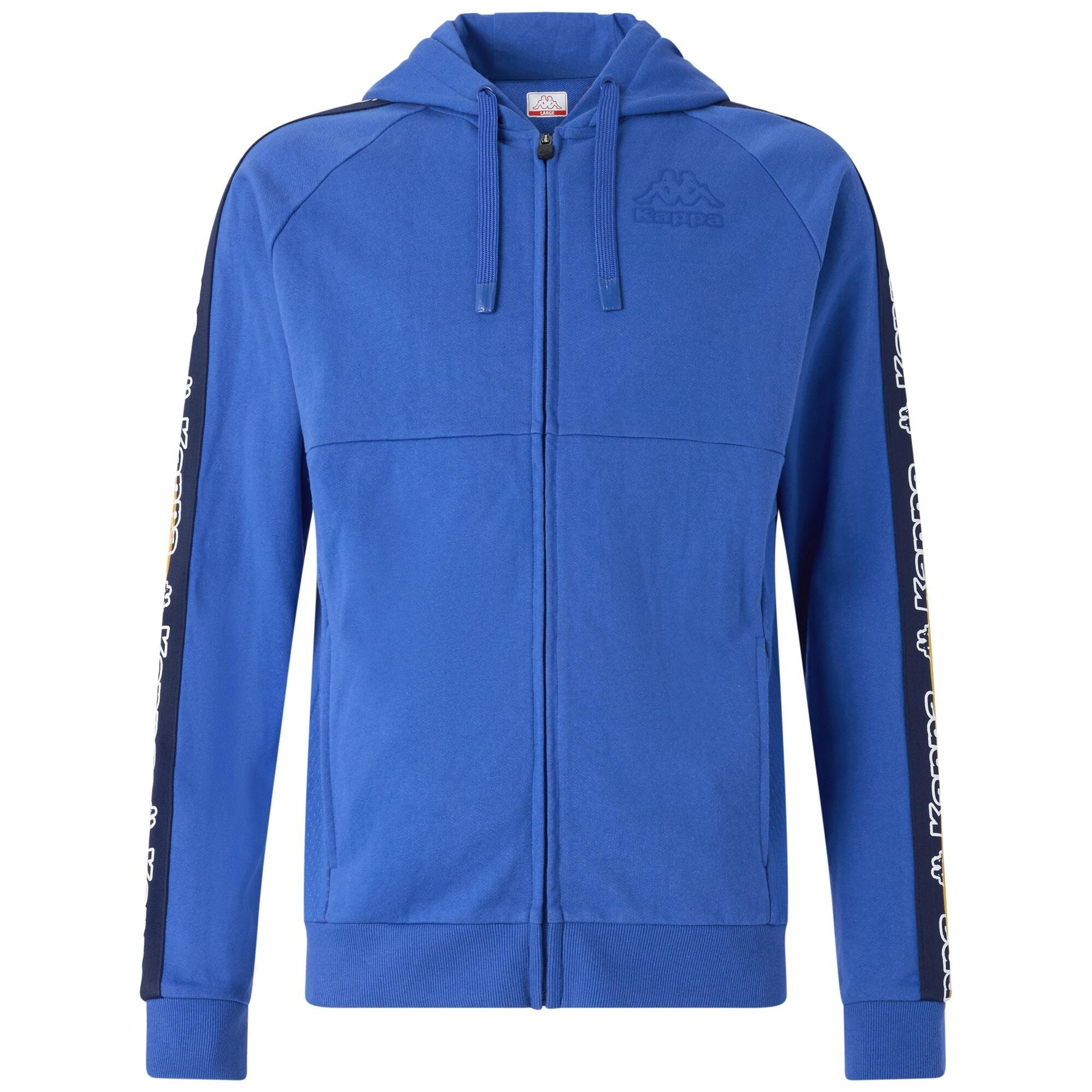 Felpa con zip da uomo in cotone blu da sportivo 2/6