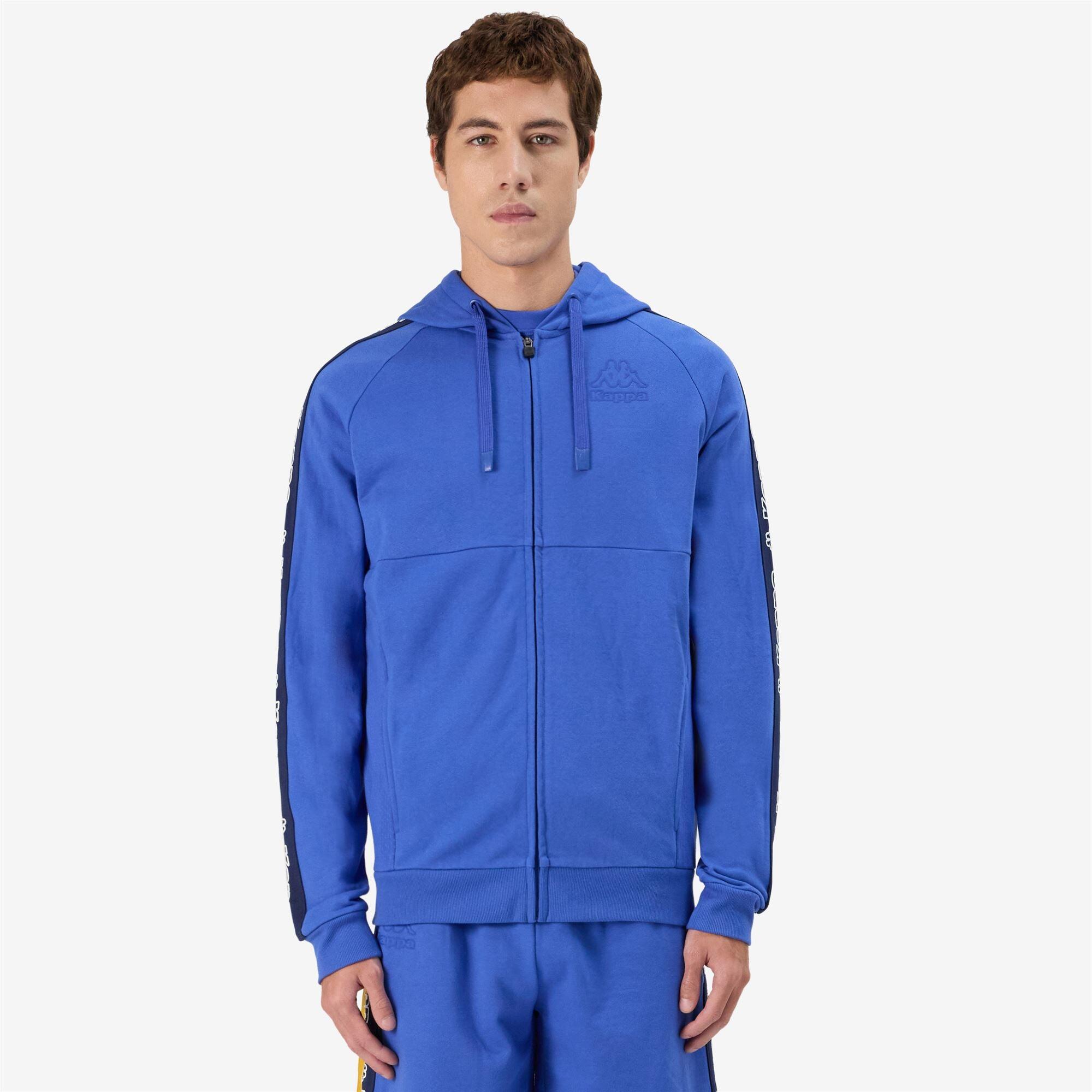 Felpa con zip da uomo in cotone blu da sportivo 5/6