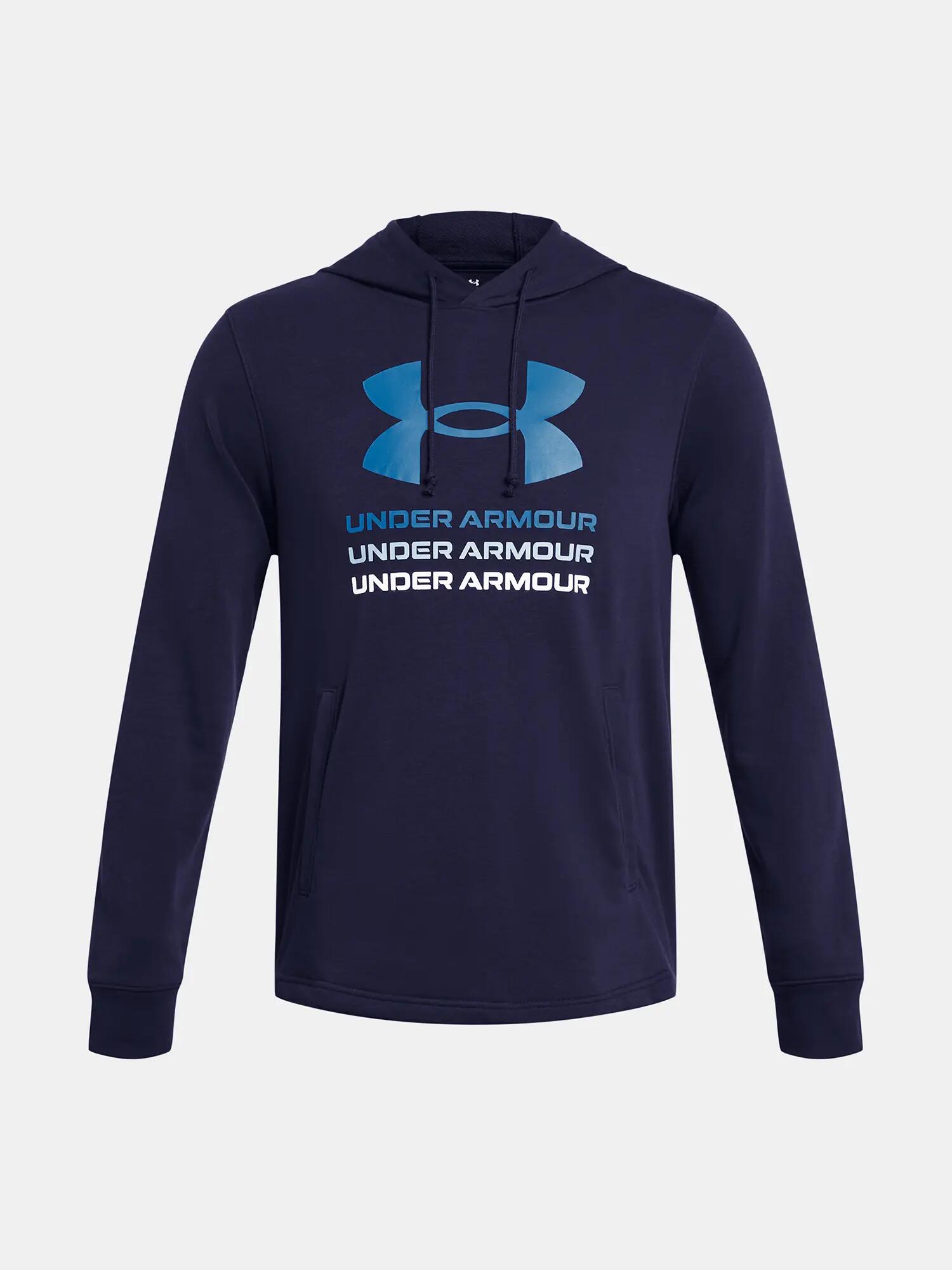 Férfi pulóver Under Armour UA Rival Terry Graphic Hood 3/4