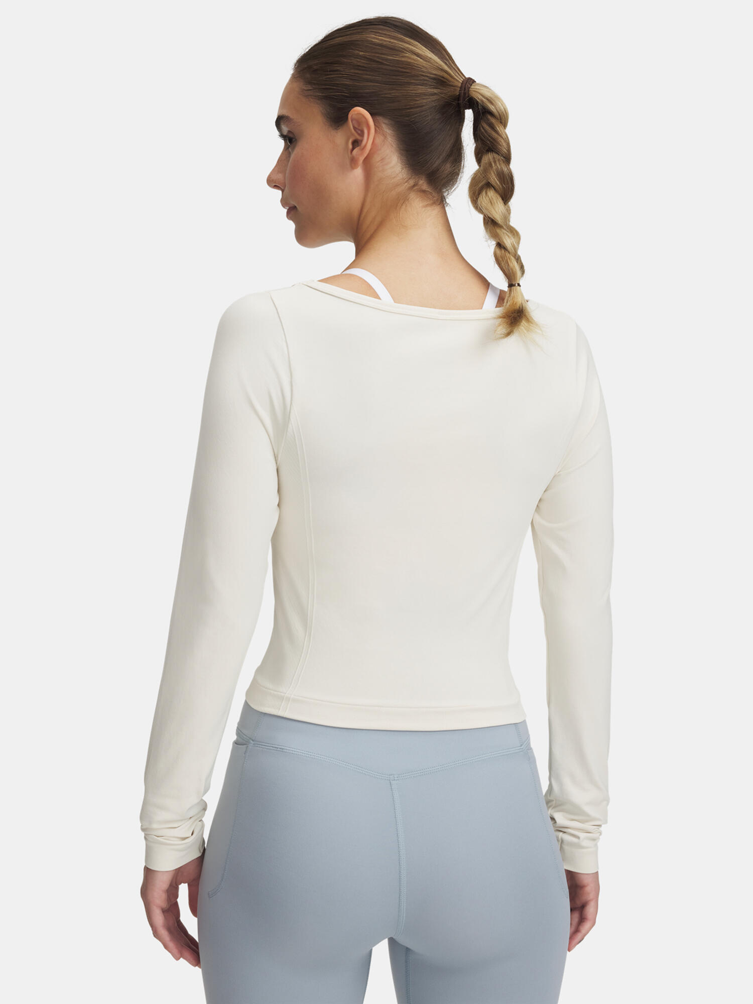 Dames trainingslongsleeve Under Armour Train Seamless steen/wit 2/3