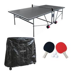 Table de ping pong indoor gris + Housse en PVC | sweeek