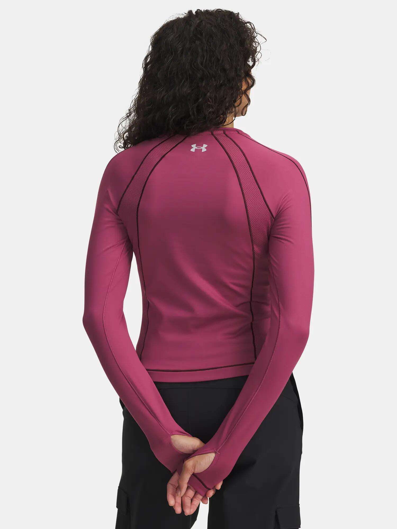 Női póló Under Armour UA ColdGear Textured Crew-RED 2/3