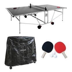 Table de ping pong outdoor gris + Housse en PVC | sweeek