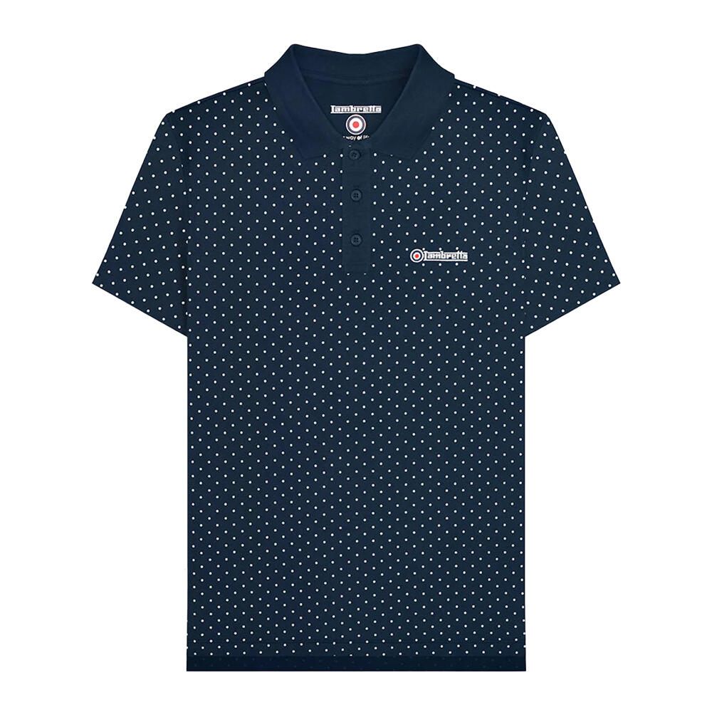 Lambretta Mens SS24 Polka Dot Polo Shirt