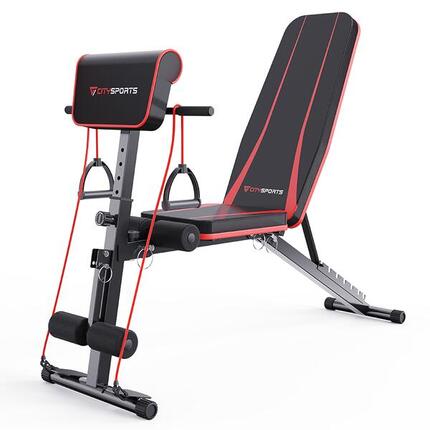 Hantelbank Klappbar CITYSPORTS Verstellbar Schwarz Ganzkörpertraining