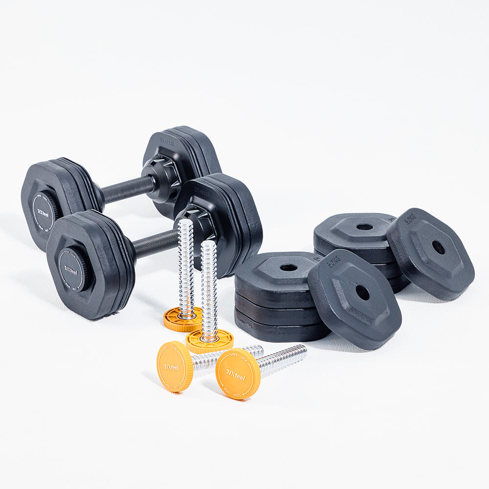 Tixteel-XT-GRIP Quick-Lock Combination Dumbbells, 43 kg (2 pieces)