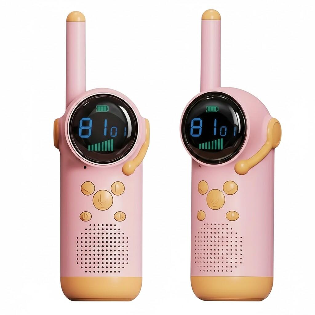 Rechargeable Kids Walkie Talkie (Pair - 2x Pink)