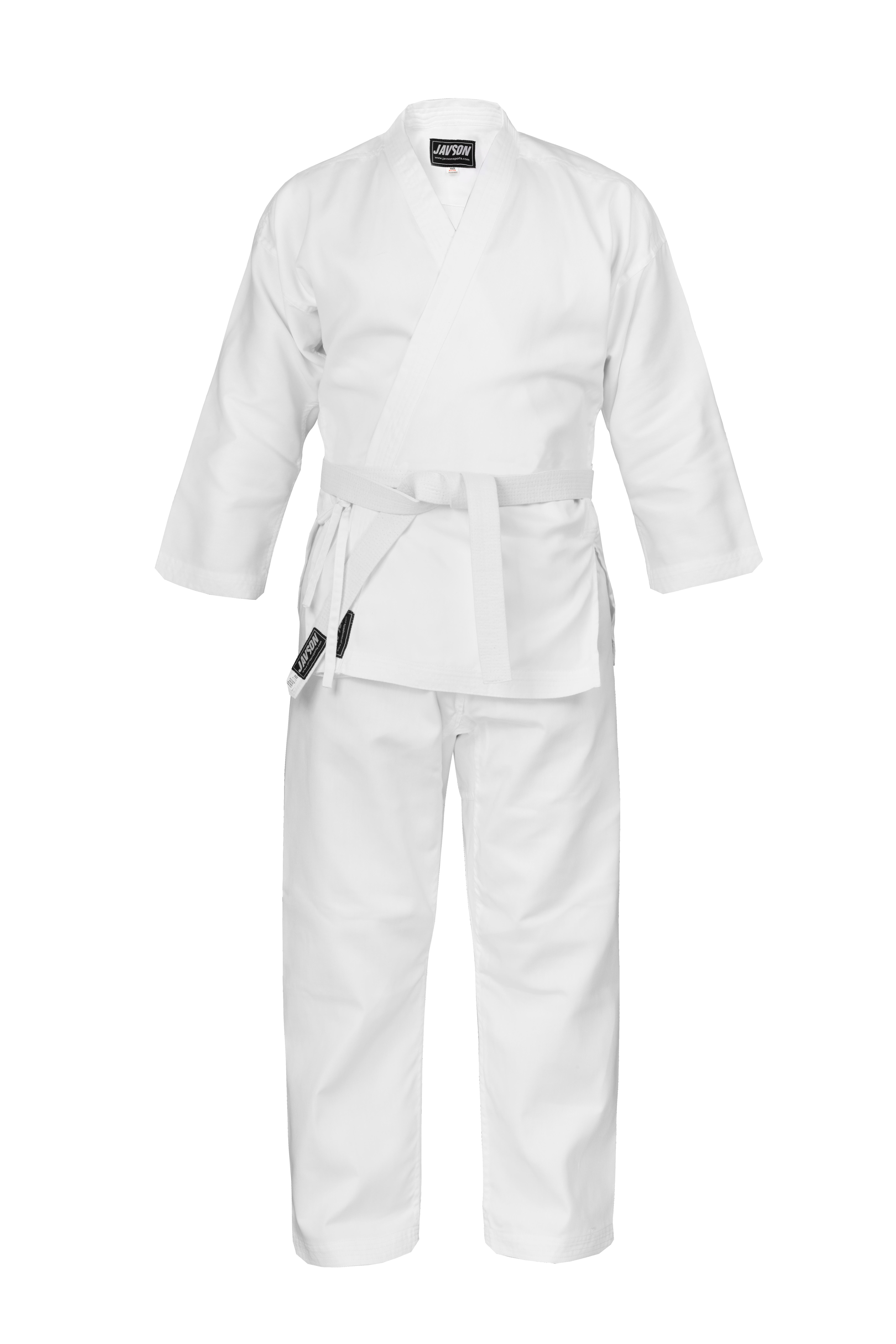 Javson Karate Gi Adult & Kids Uniform 8oz Poly Cotton with White Belt