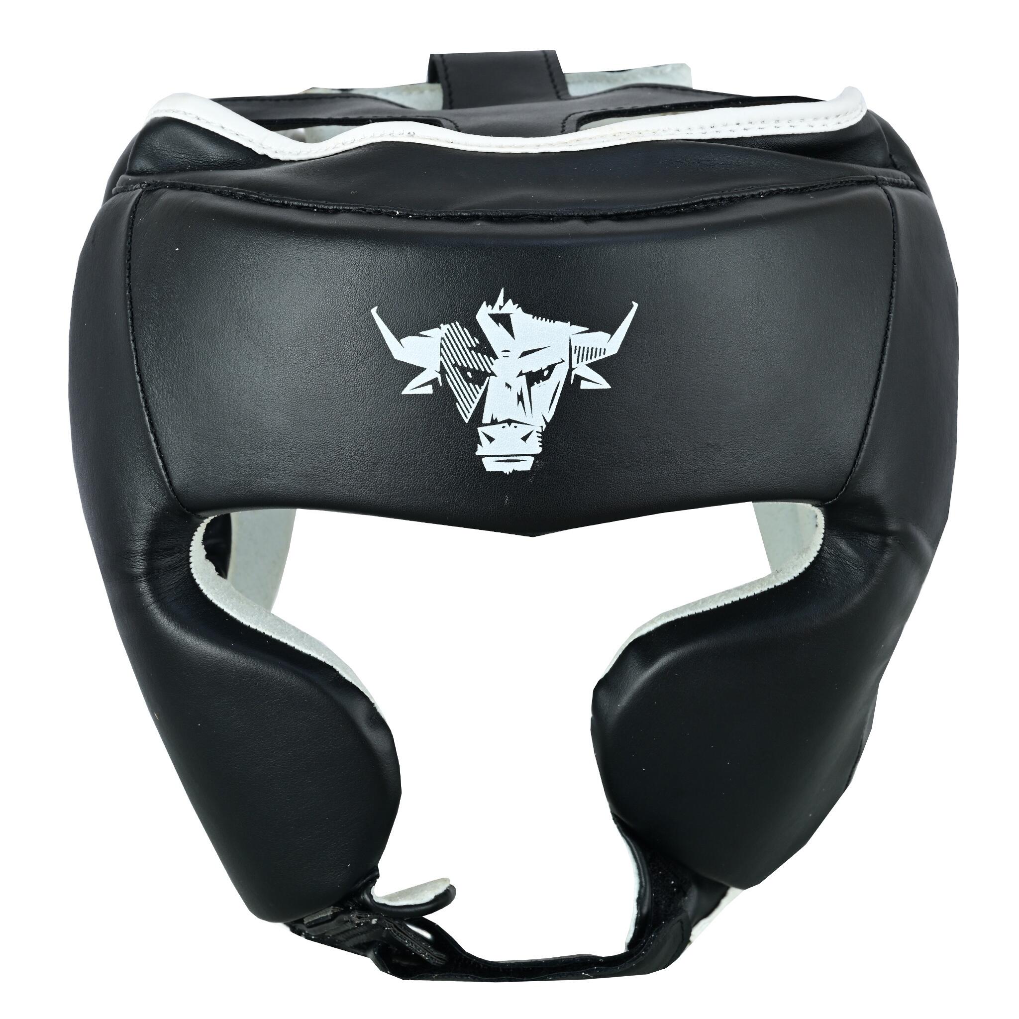 Javson Boxing Headguard Head Gear MMA Muay Thai Training Sparring Black / White