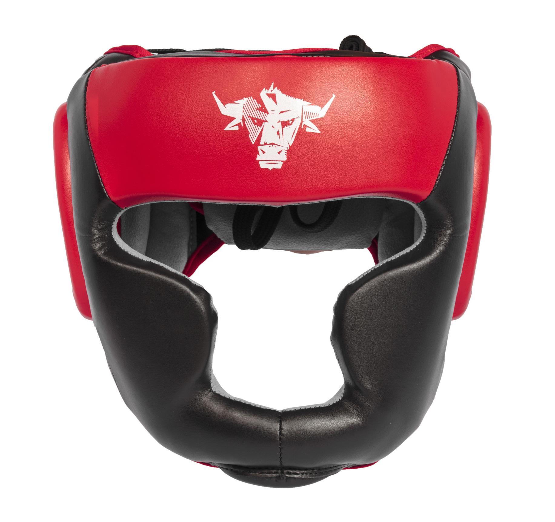 Javson Boxing Head Guard Headgear - Black / Red