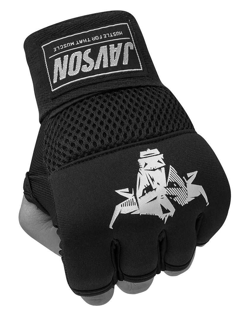 Javson Boxing Inner Gloves Gel Padded Neoprene Quick Wrap Hand Wraps - Black