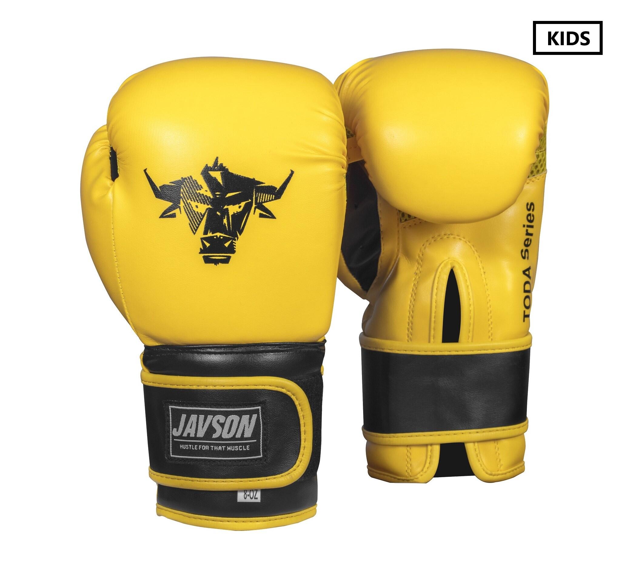Javson Kids Boxing Gloves, Training Mitts Punching Bag Sparring 6oz 8oz Yellow