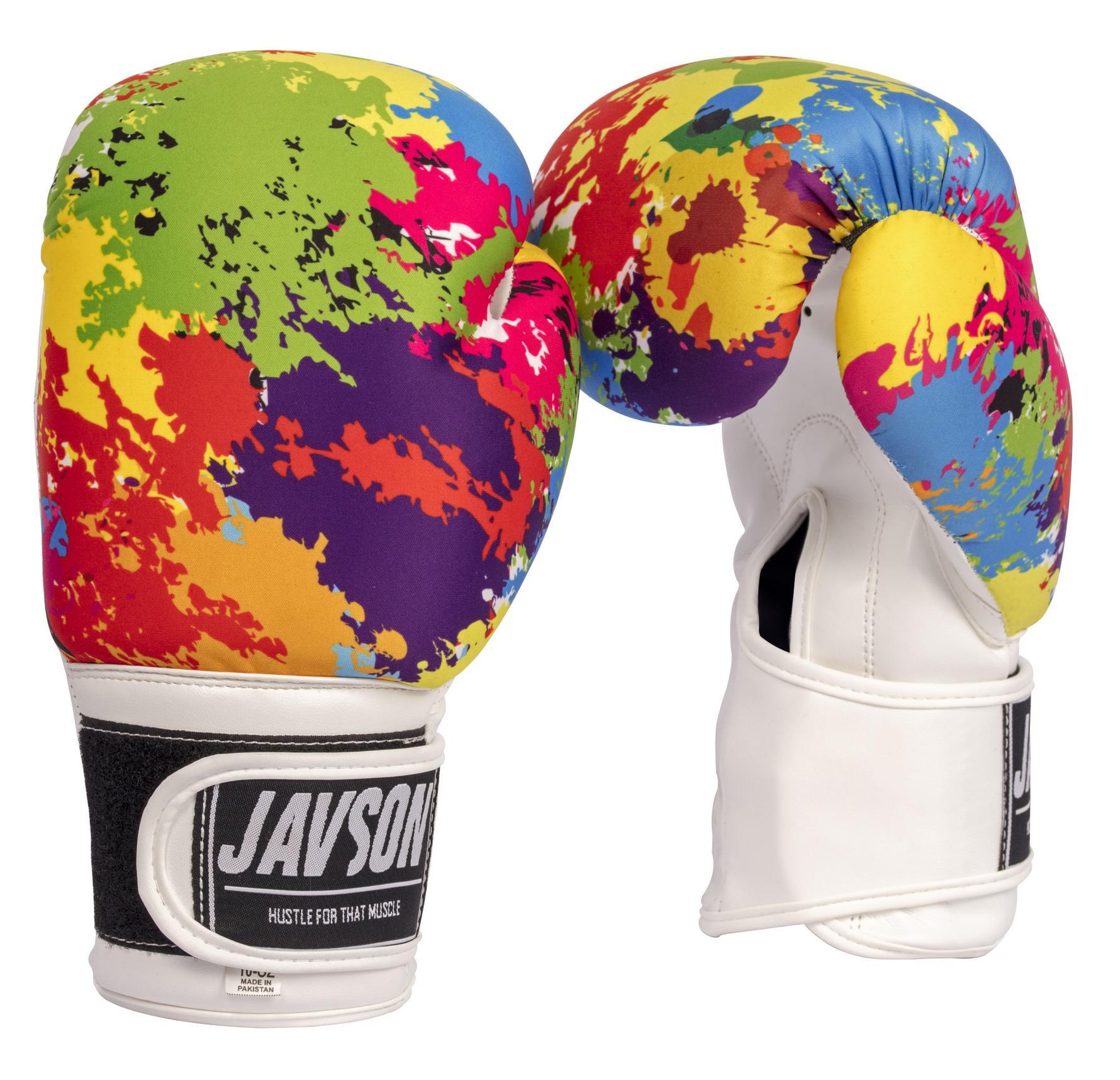 Javson Boxing Gloves 10oz Training, Sparring Punch Bag Mitts - Multi