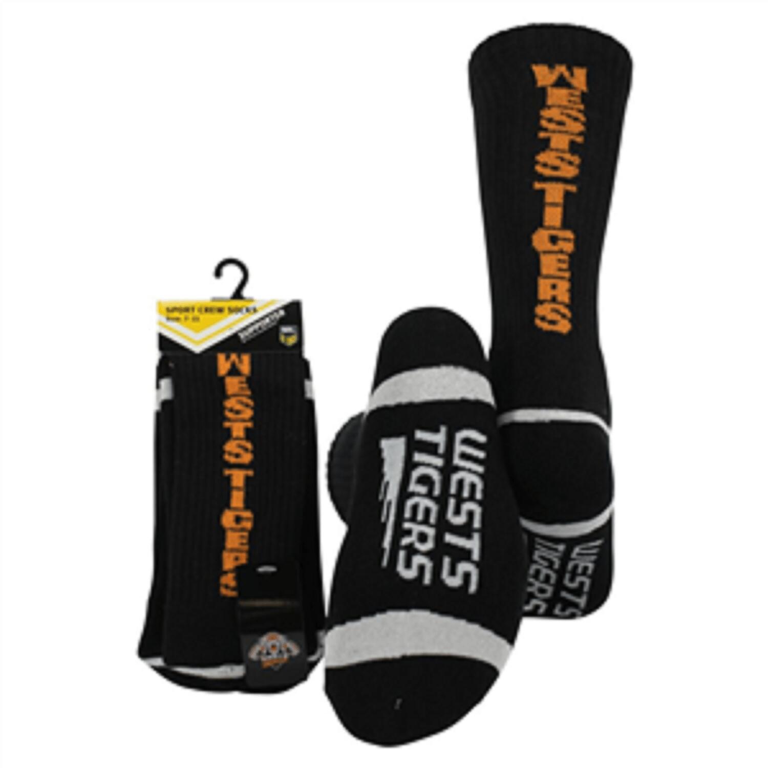 NRL Mens Crew Socks - West Tigers - One Set - Sock
