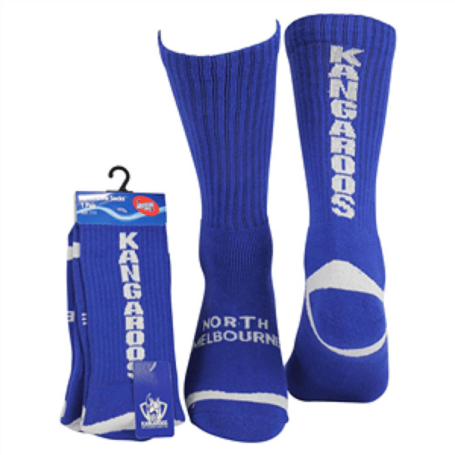 AFL Mens Crew Socks - North Melbourne Kangaroos - One Set - Sock