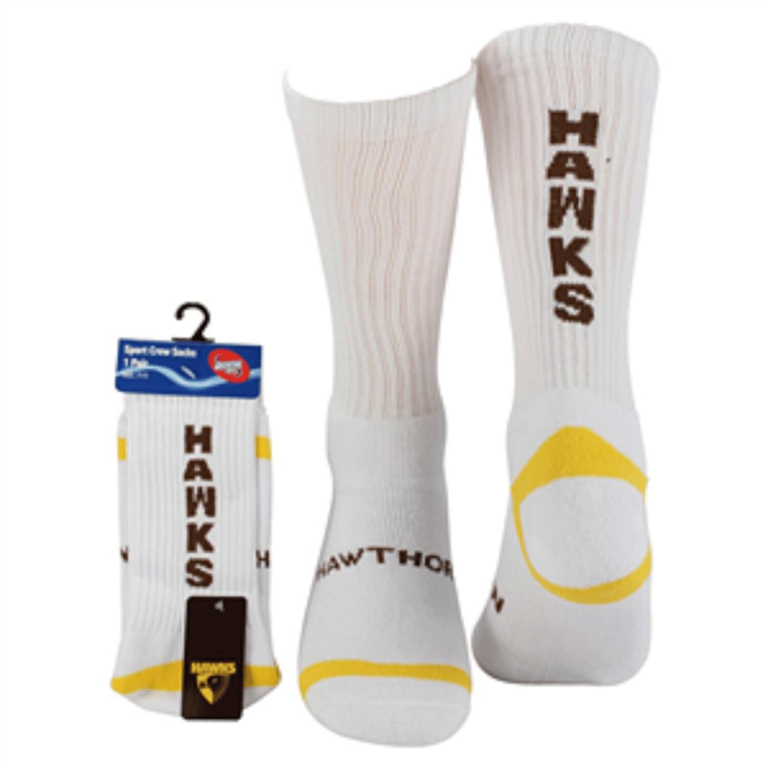 AFL Mens Crew Socks - Hawthorn Hawks - One Set - Sock