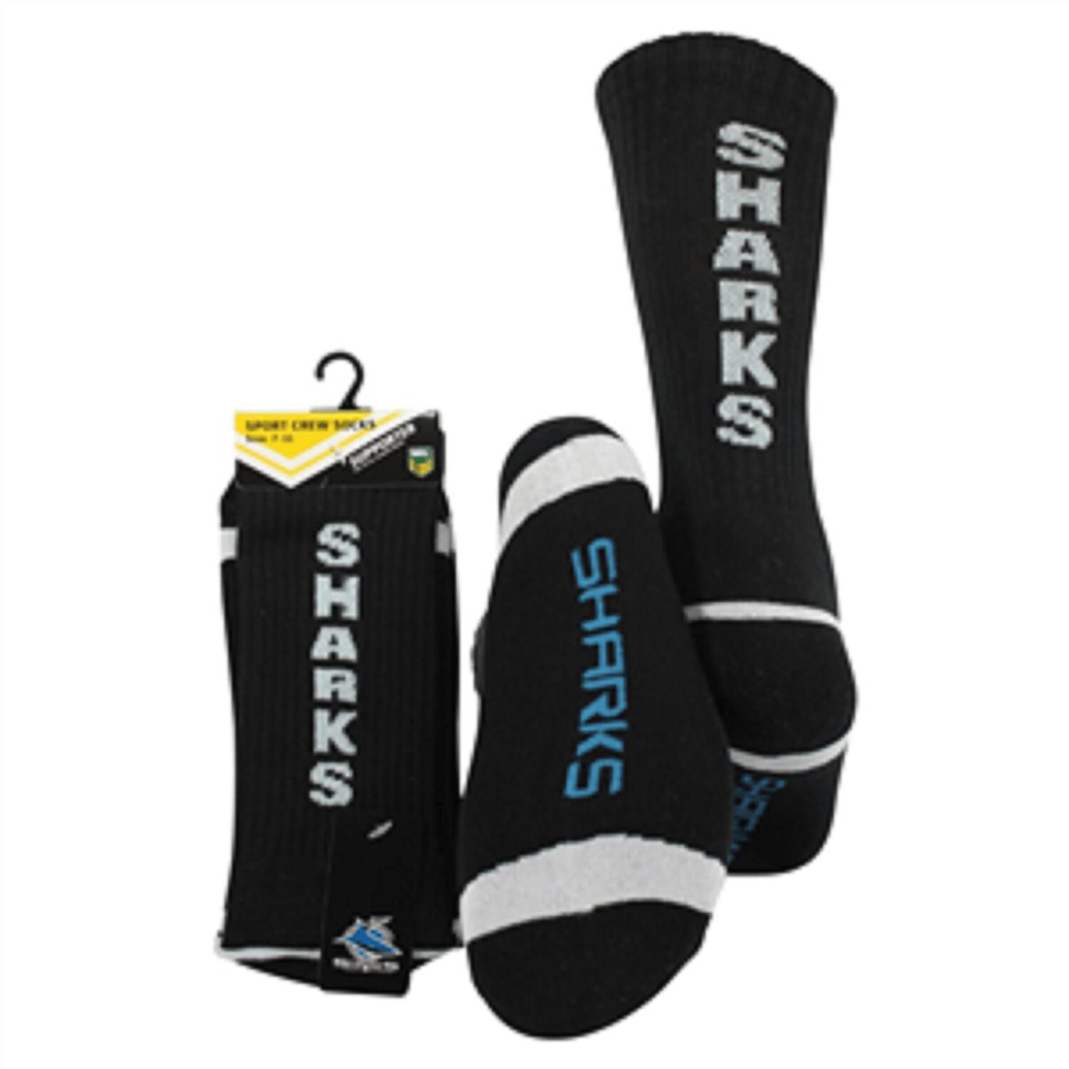 NRL Mens Crew Socks - Cronulla Sharks - One Set - Sock