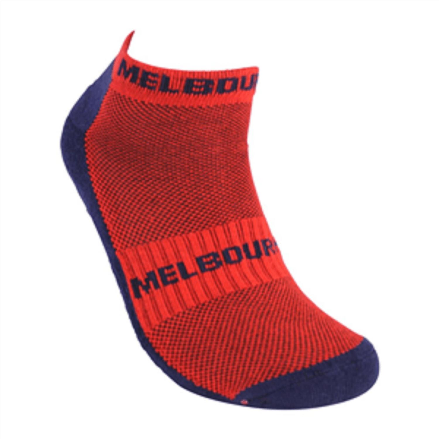 AFL Mens Ankle Socks - Melbourne Demons - Two Pairs