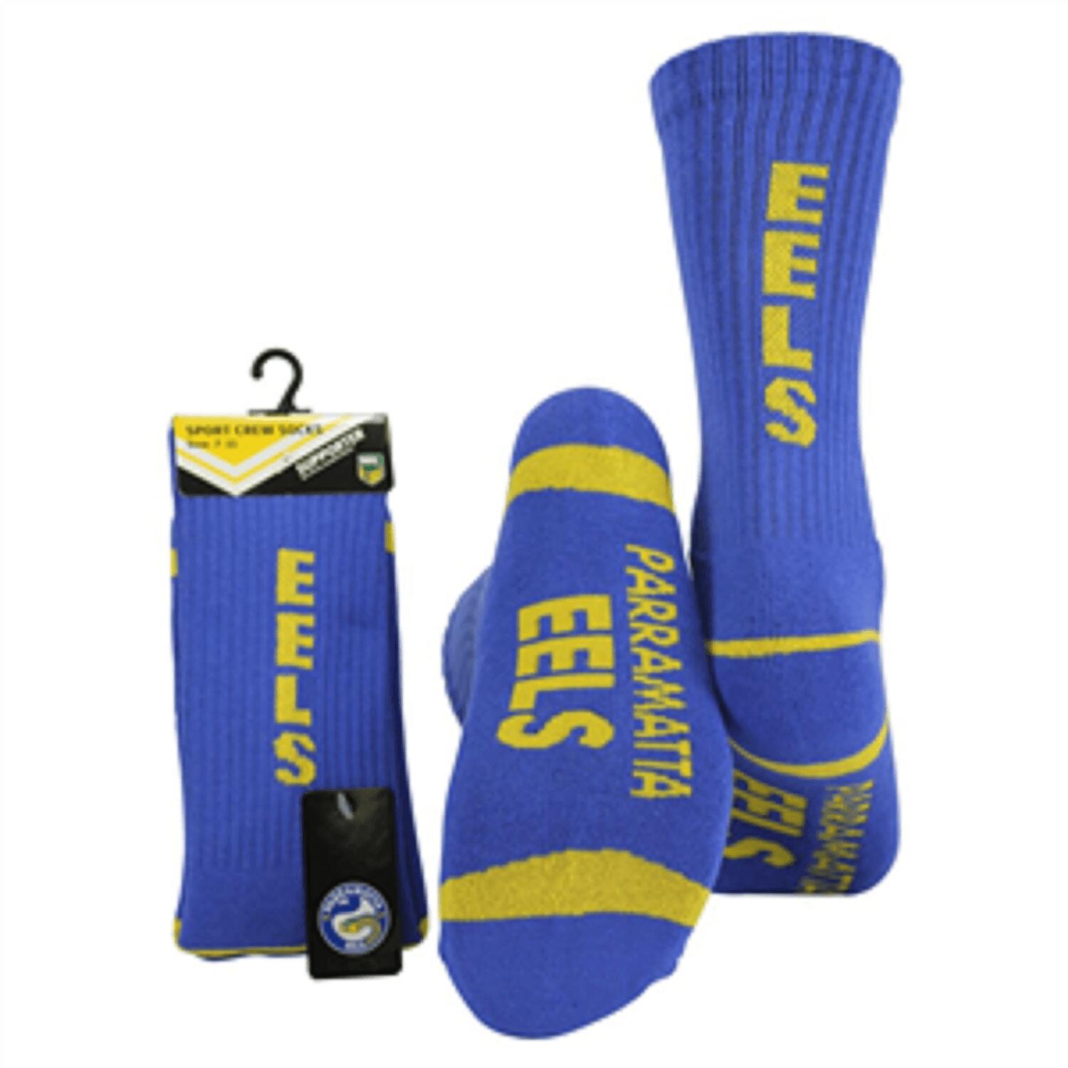 NRL Mens Crew Socks - Parramatta Eels - One Set - Sock