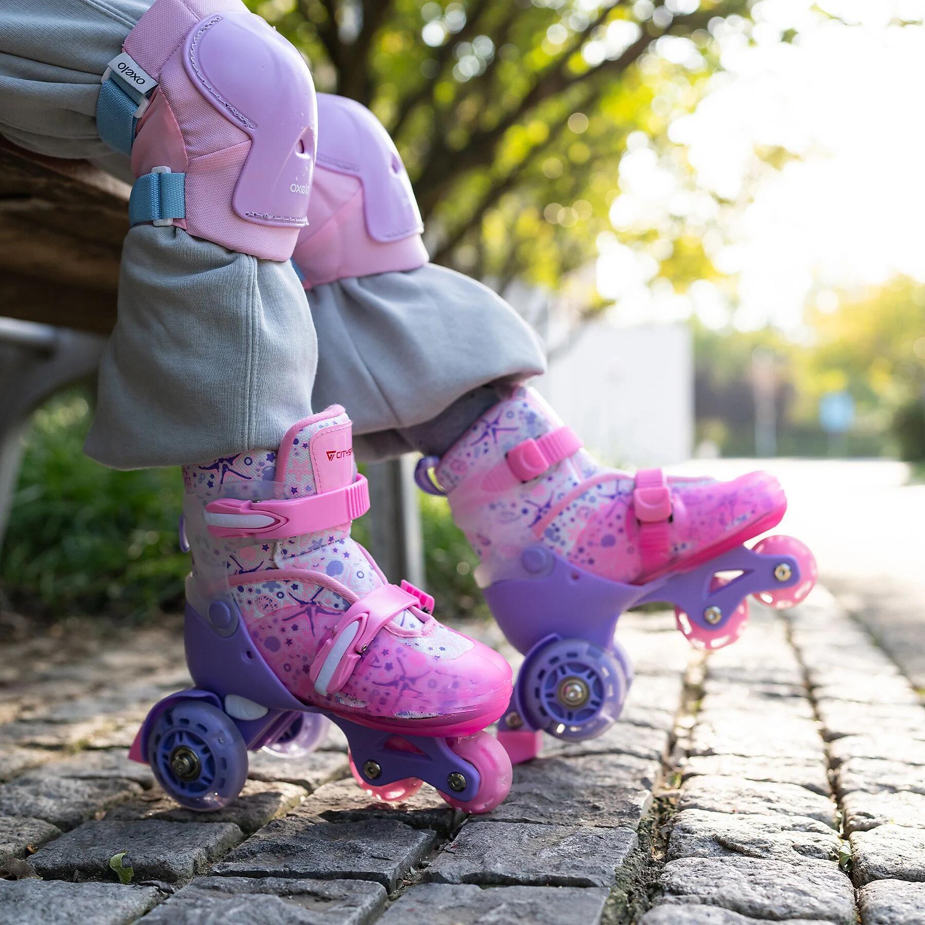 Pattini a Rotelle Bambini CITYSPORTS LB3 31-34 Rosa Ruote Luminose 2/6