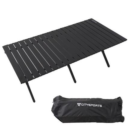 Table de Camping Pliante CITYSPORTS Extérieur Noir Acier Carbone