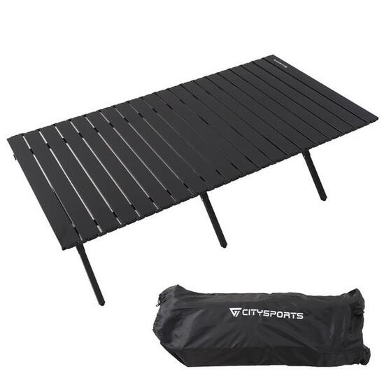 Table de Camping Pliante CITYSPORTS Extérieur Noir Acier Carbone
