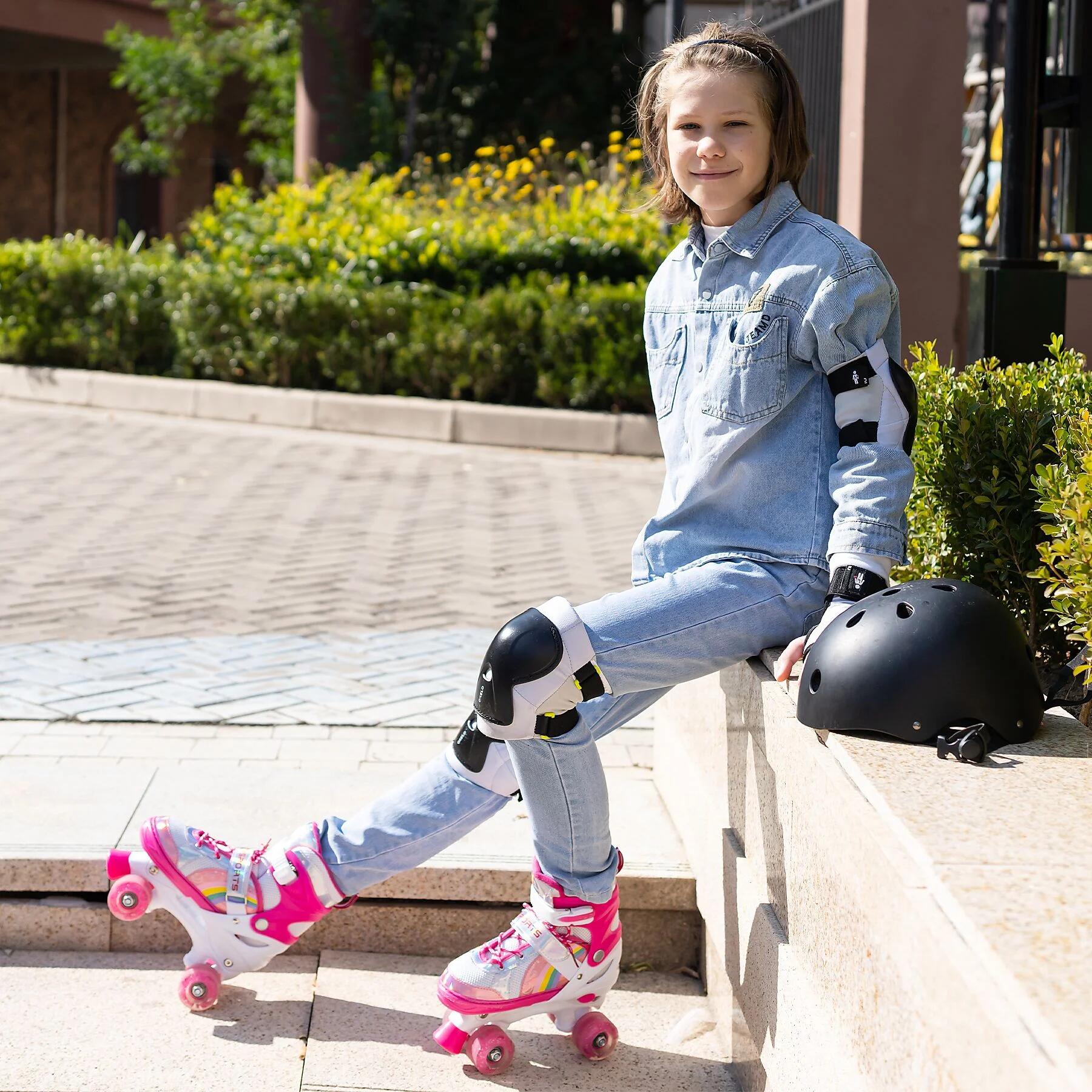 Pattini a Rotelle Bambini CITYSPORTS Regolabili LB1 35-38 Rosa Luci 3/6
