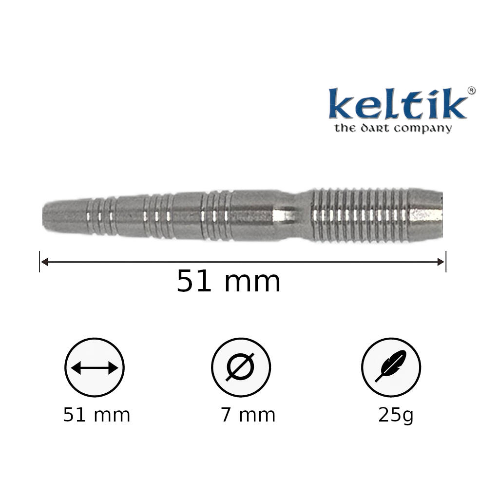 Steeldart Steel Dart Pfeile Keltik Darian 25g Silver - 90% Tungsten 3/6