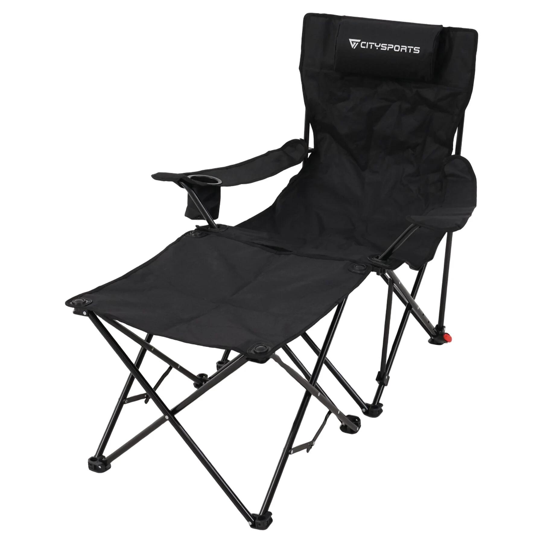 Silla Camping Plegable CITYSPORTS Reclinable Reposapiés 3/6