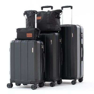 Set 5 Valigie CITYSPORTS Nero Rigide Lucchetto TSA