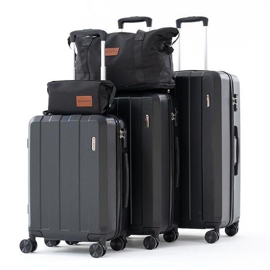 Set 5 Valigie CITYSPORTS Nero Rigide Lucchetto TSA