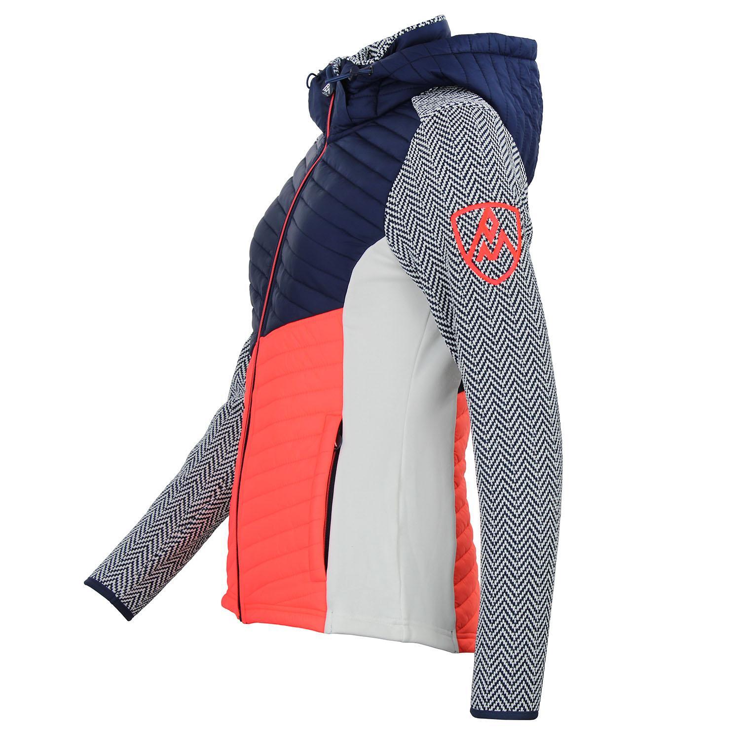 Dames polar jack met afneembare capuchon en gewatteerde panelen Peak Mountain Am 3/5