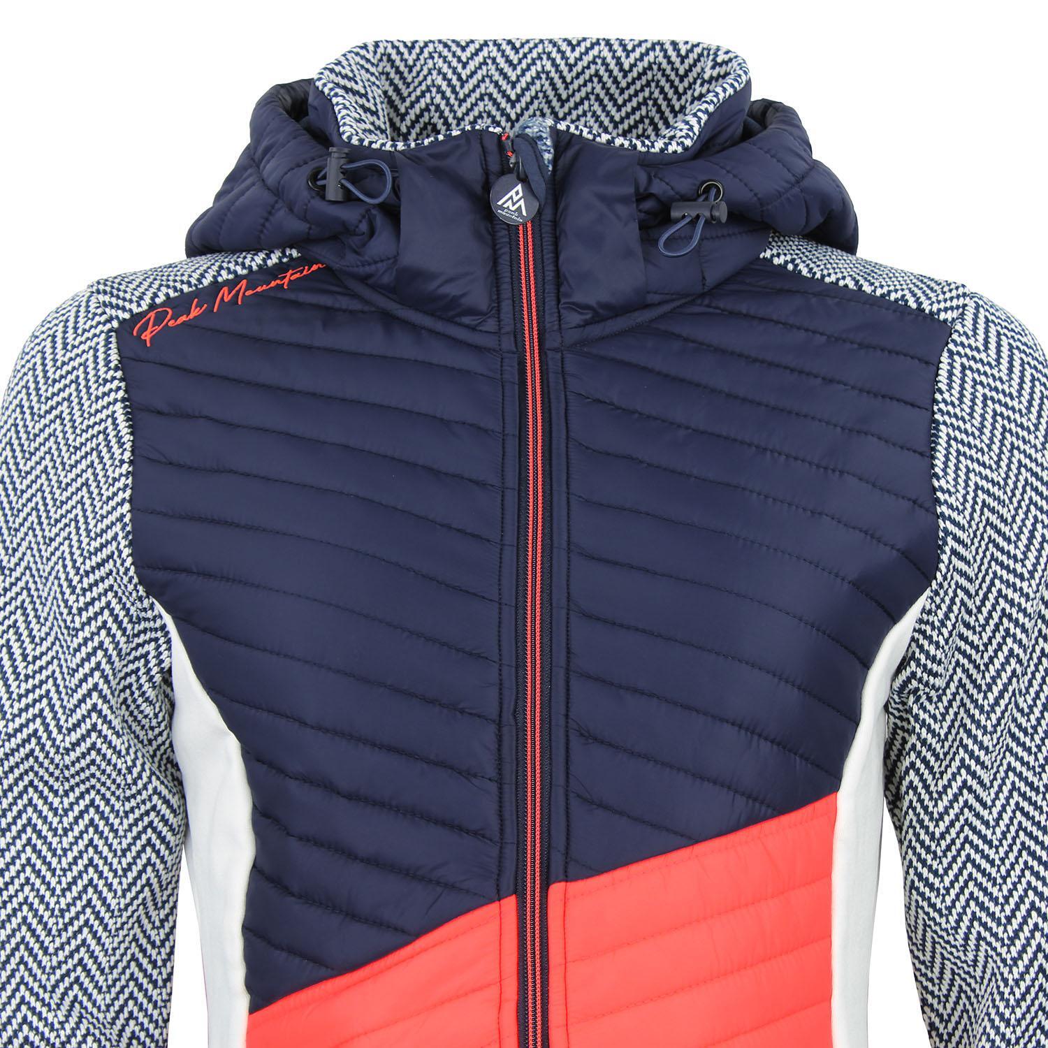 Dames polar jack met afneembare capuchon en gewatteerde panelen Peak Mountain Am 4/5