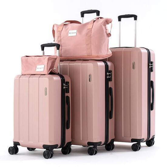 Set 5 Valigie CITYSPORTS Rosa Rigide Lucchetto TSA