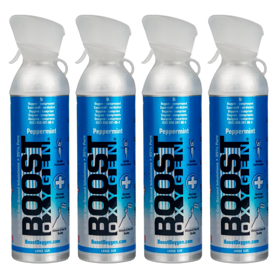 BOOST OXYGEN Doplňkový kyslík v plechovce Peppermint, velký, 4x9L