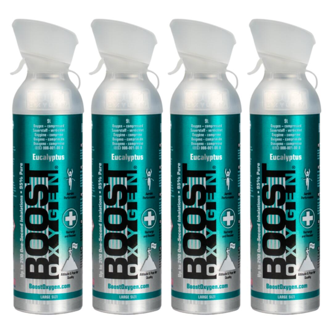 BOOST OXYGEN Doplňkový kyslík v plechovce Mentol Eukalyptus, velký, 4x9L