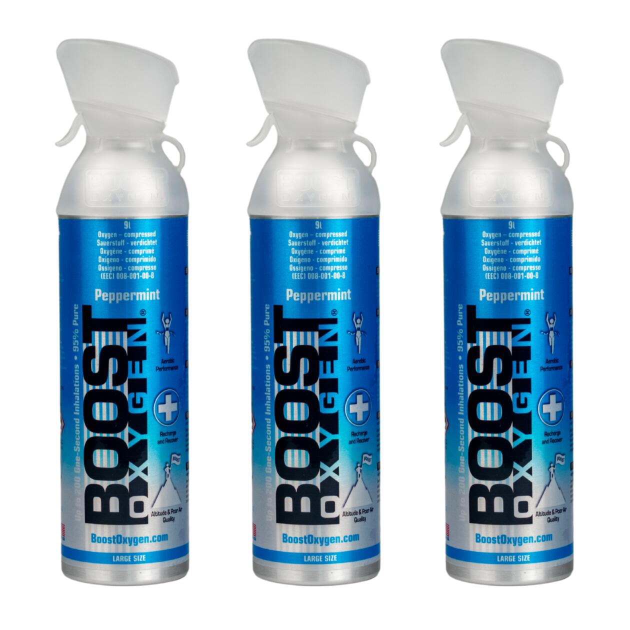 BOOST OXYGEN Doplňkový kyslík v plechovce Peppermint, velký, 3x9L